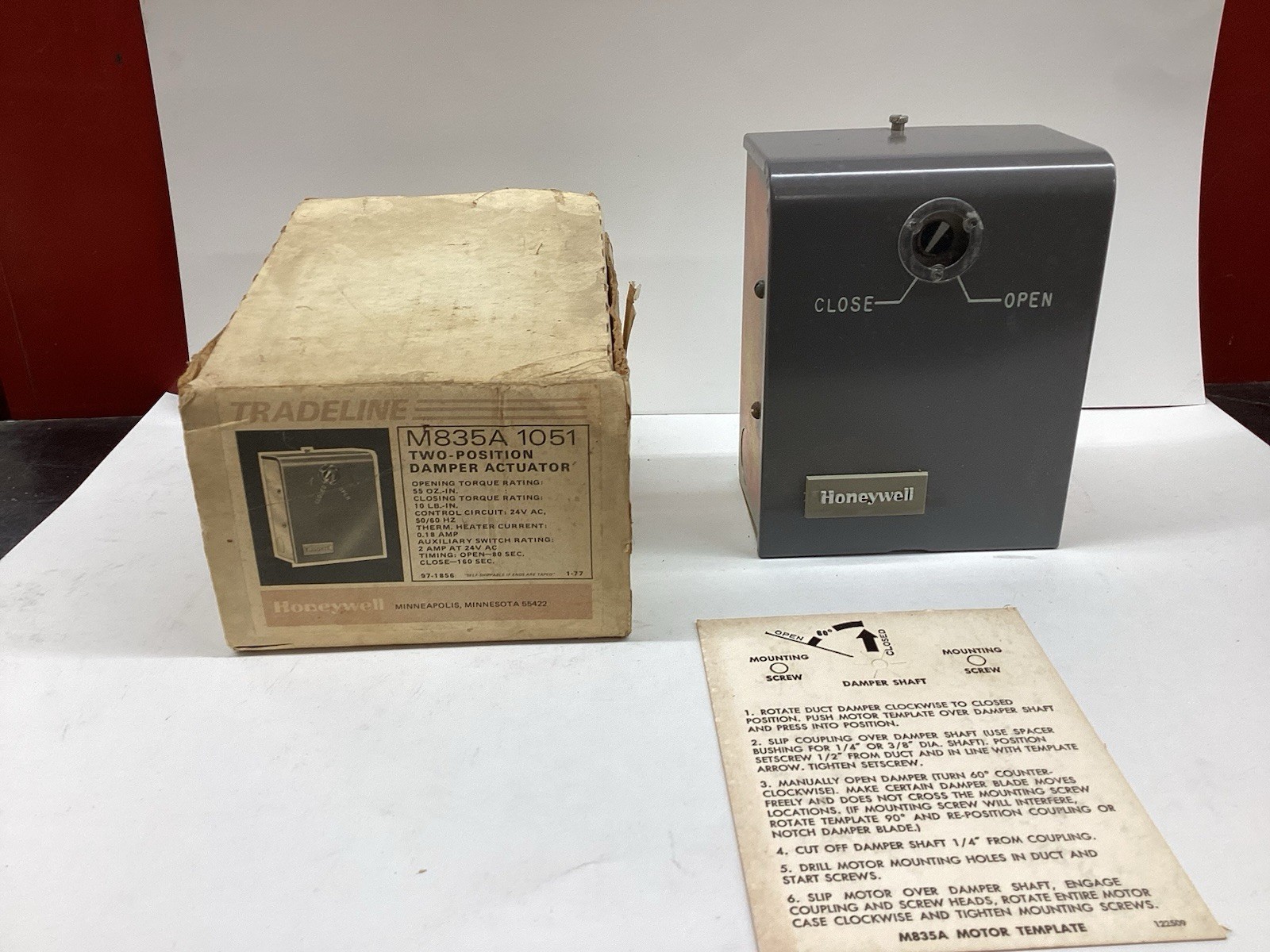 Honeywell M835A-1051 Damper Actuator