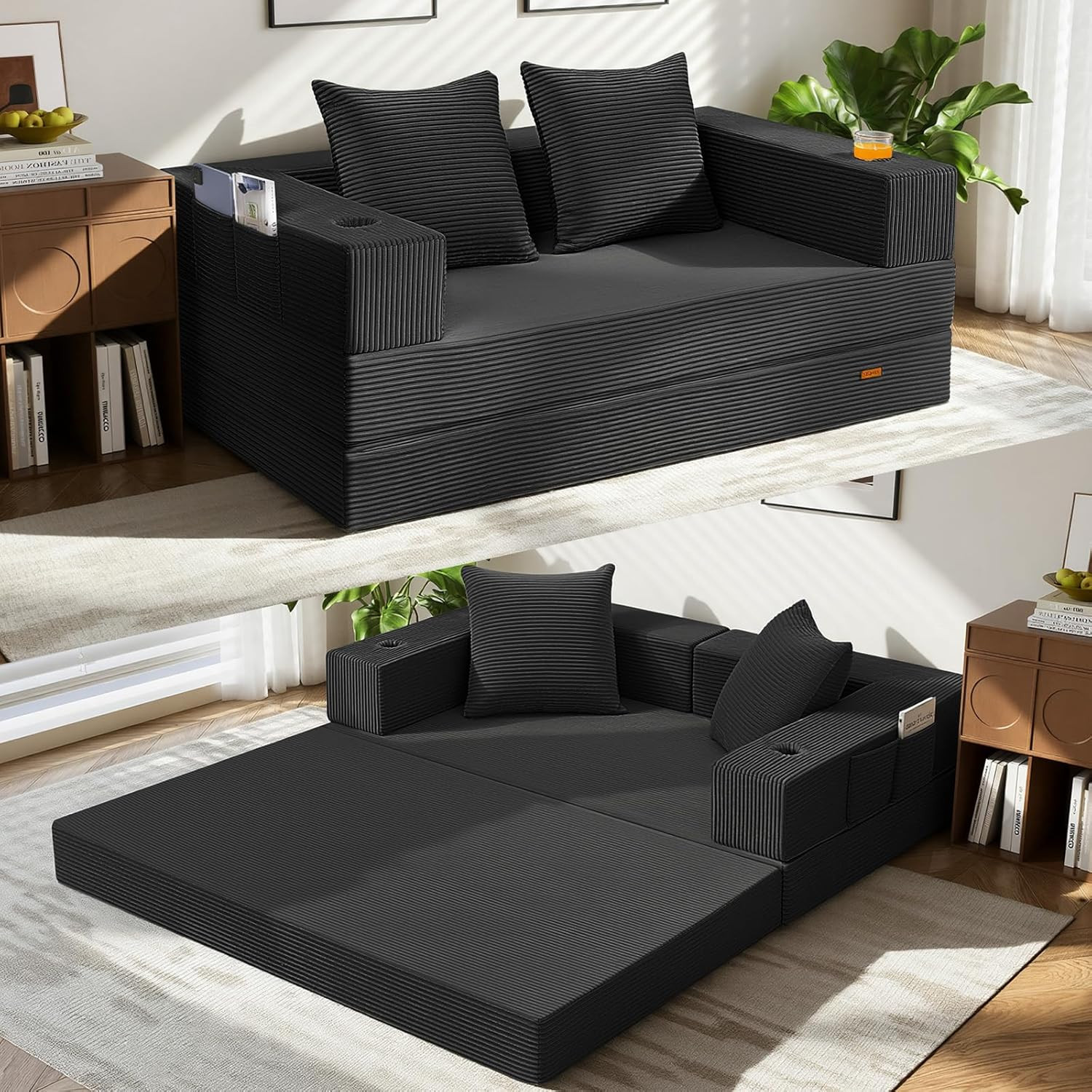 Futon Sofa Bed Convertible Couch Folding Floor Sleeper Mattress Low Profile