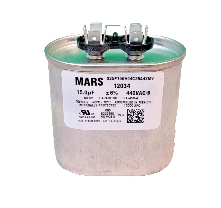 Mars 12034 Motor Run Capacitor~15 uf MFD 440 VAC BRAND NEW OEM GENUINE
