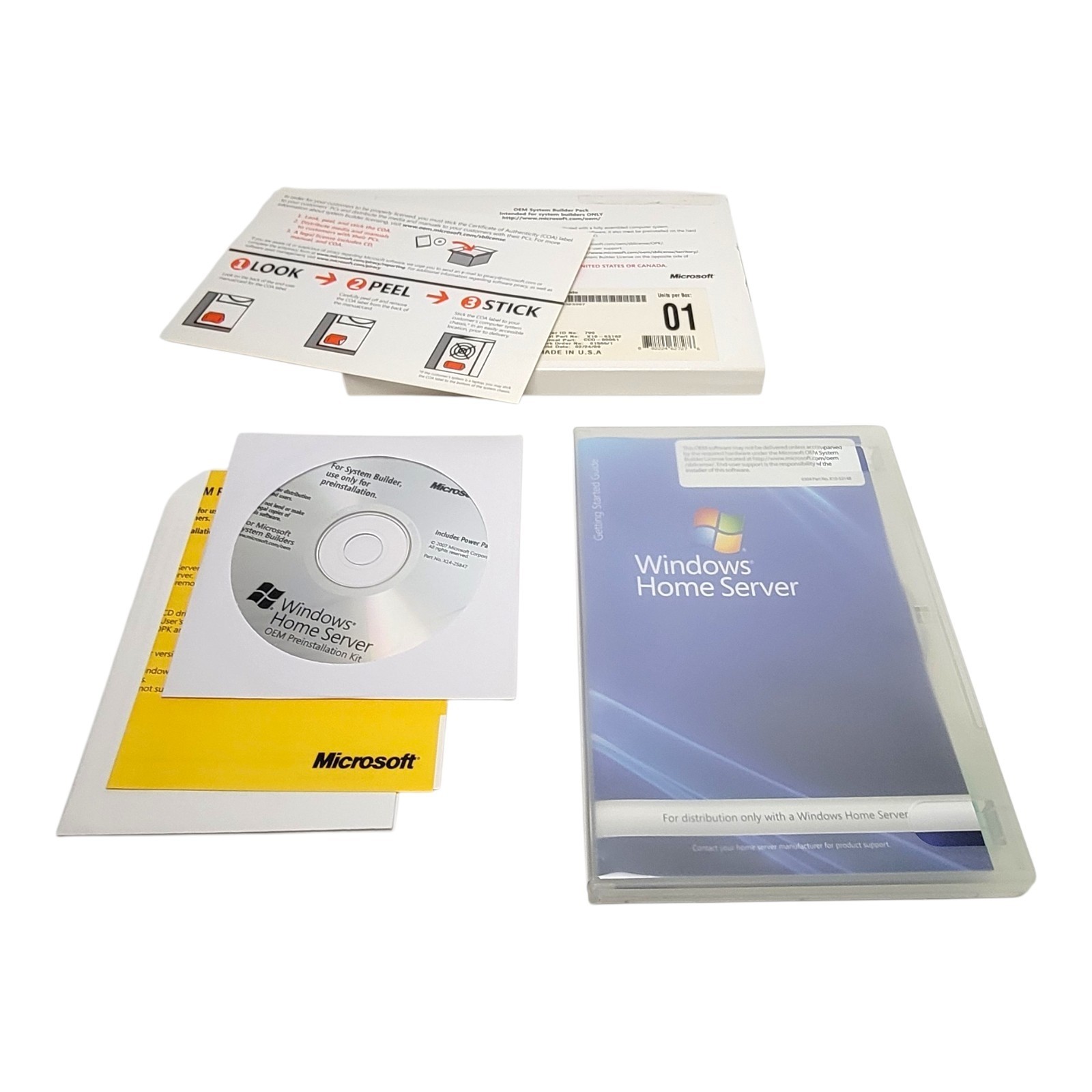 Microsoft Windows Home Server URP1 WIN32 ENG 1PK DSP OEI CD/DVD 10 CLT Kit