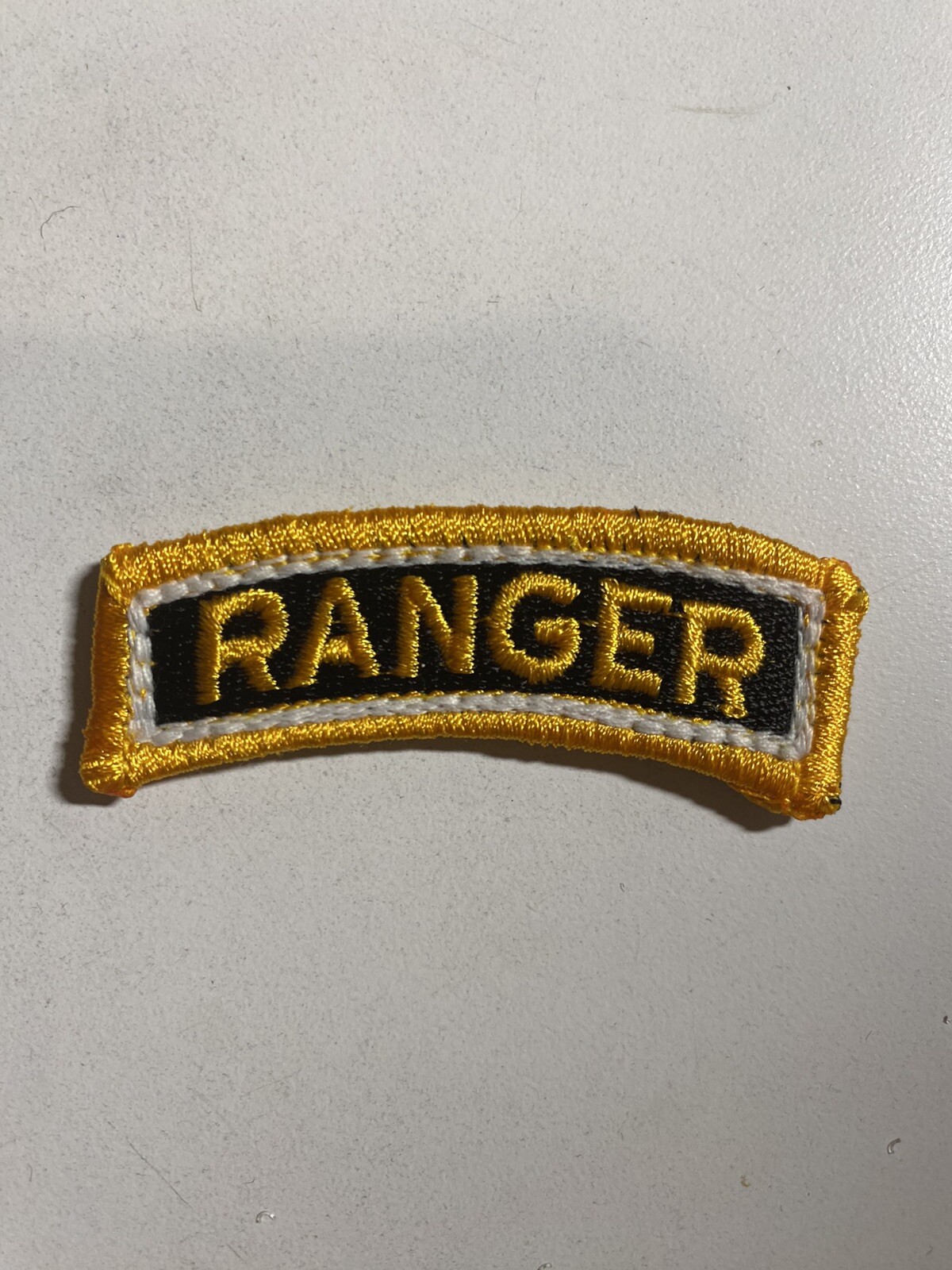 Us Army Full Color Ranger Tab With White Stitch / With Hook
