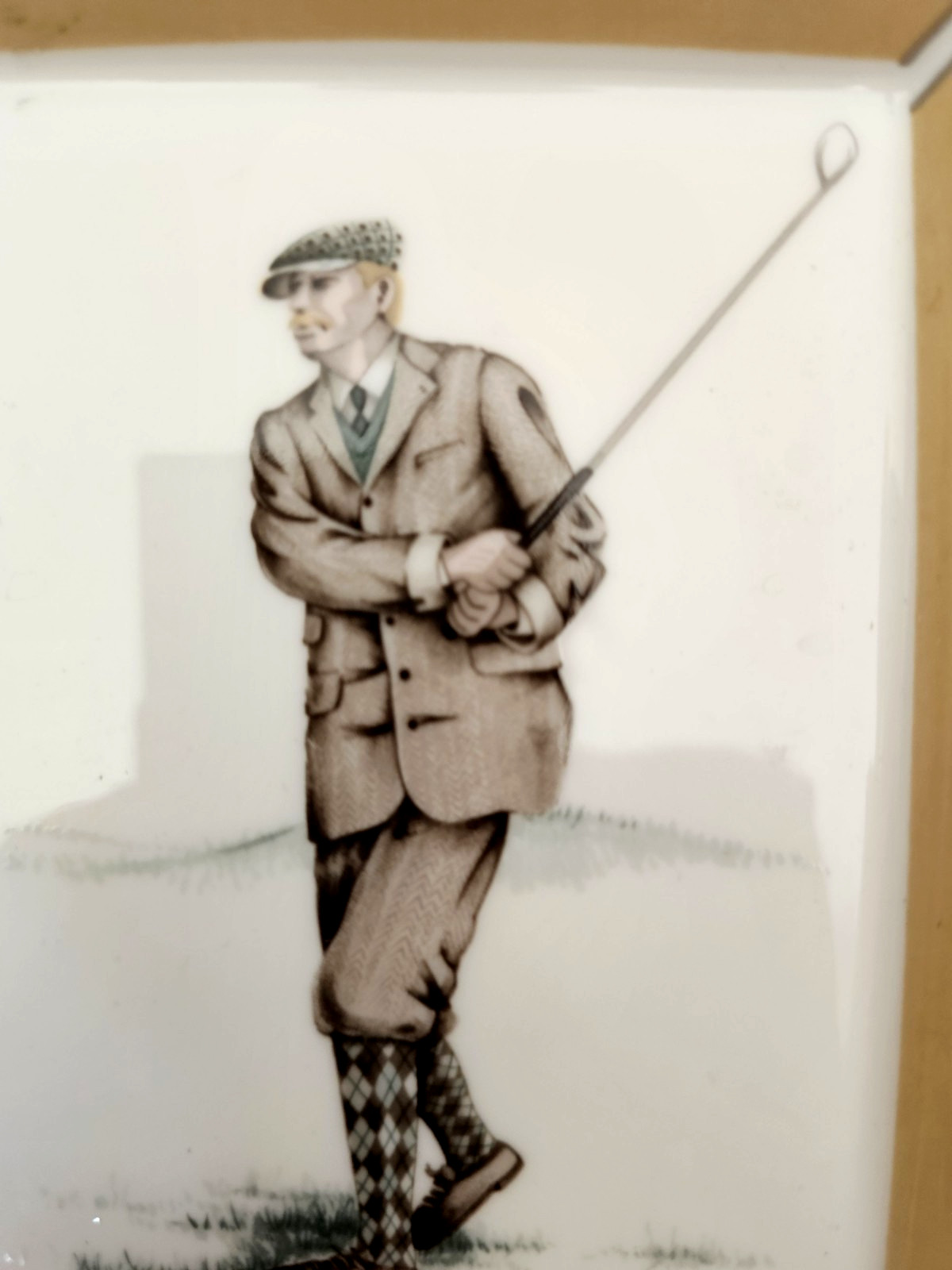 VTG Daniel Hechter St Andrews Bone China Golfer Rectangular Dish/Trinket Tray