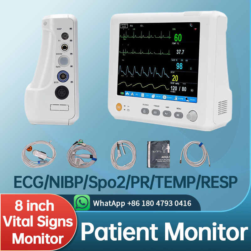 8-inch Portable Patient Monitor ECG NIBP SPO2 TEMP RESP Vital signs monitor