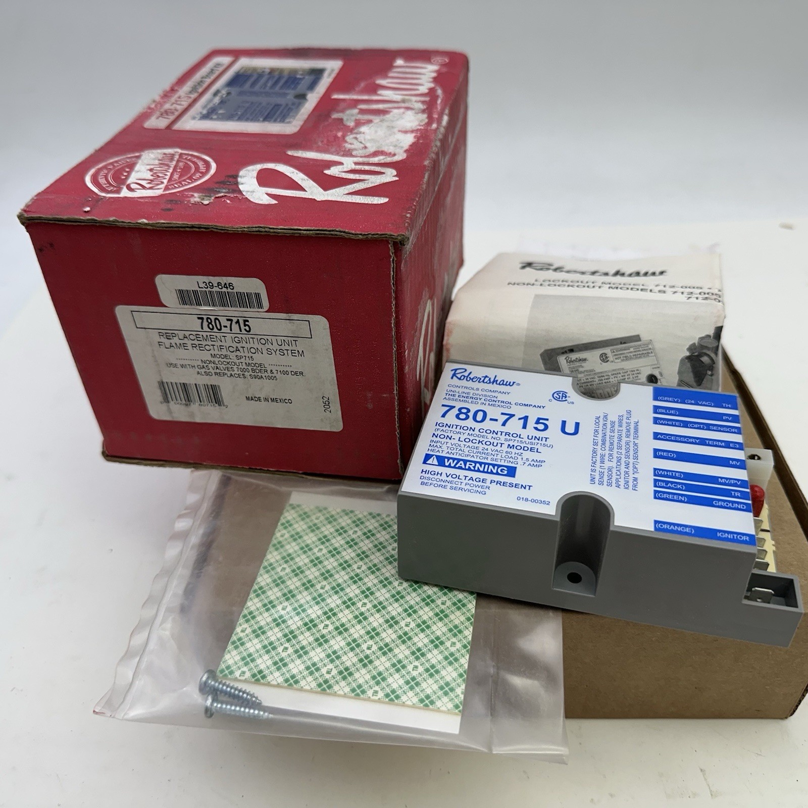 ROBERTSHAW 780-715 U Ignition Control Unit Nonlockout Terminals 1.5 A Amps AC 24
