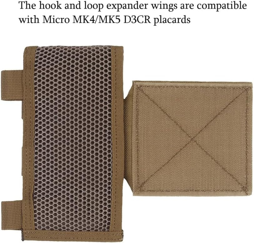 Tactical Chest Rig Side Saddle Pair,Hoop and Loop Expander Wing Side Entry