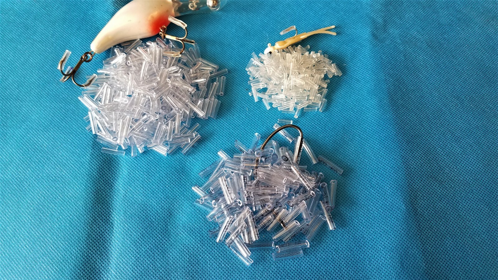 Fish Hook Covers, 600 pcs. variety pack of 3 sizes,  1/32",  1/16",  3/32"