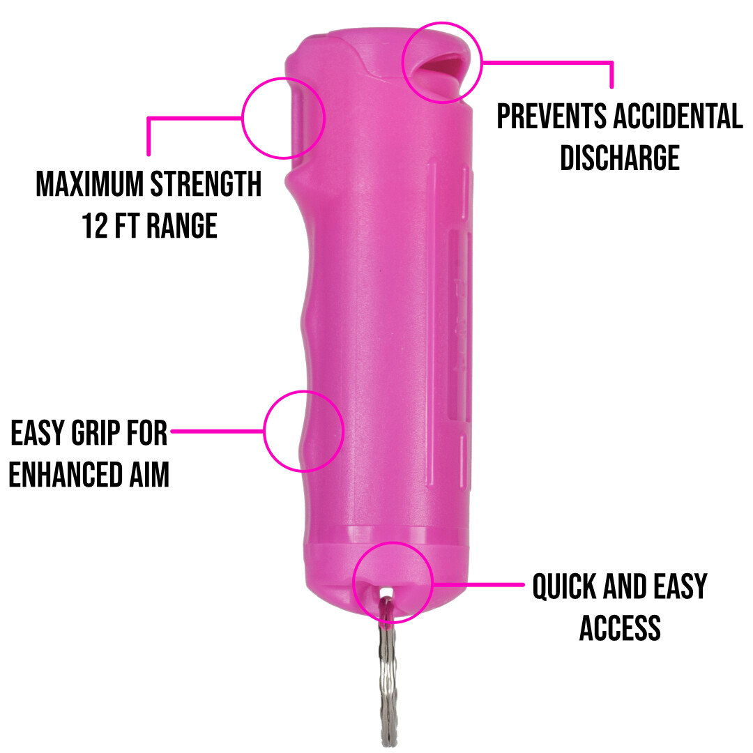 2 Police Magnum pepper spray .50oz hot pink flip top keychain defense protection