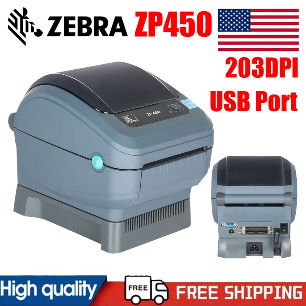 Zebra ZP450 203DPI Desktop Direct Thermal Shipping Label Printer US Refubished
