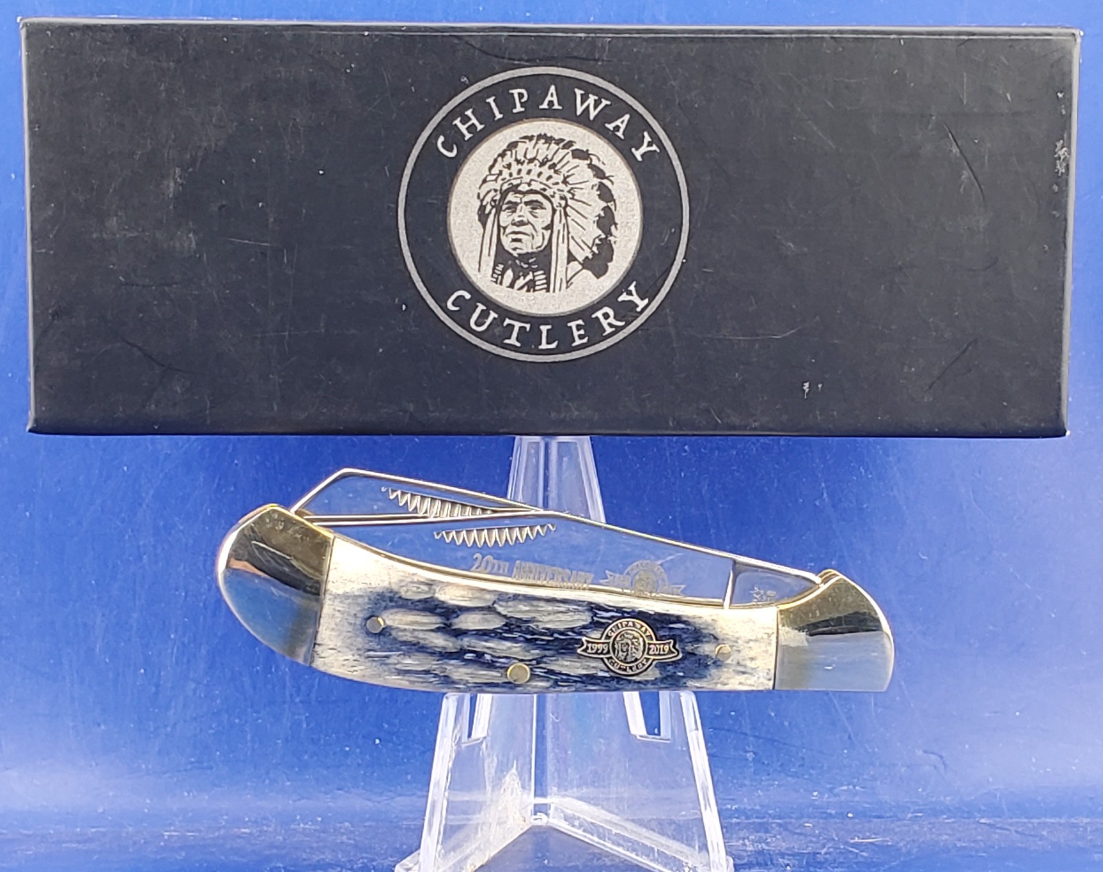CHIPAWAY CUTLERY 20TH ANNIVERSARY SMALL SADDLE HORN CW-111GY20