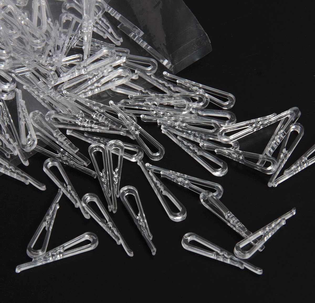 SBYURE 500 PCS Clear Plastic Alligator Clips Transparent Shirt