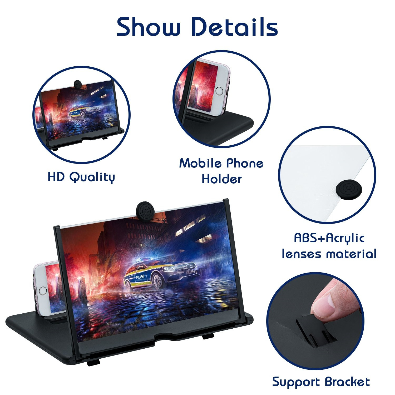 12inch Foldable HD Screen Amplifier for Mobile Phones