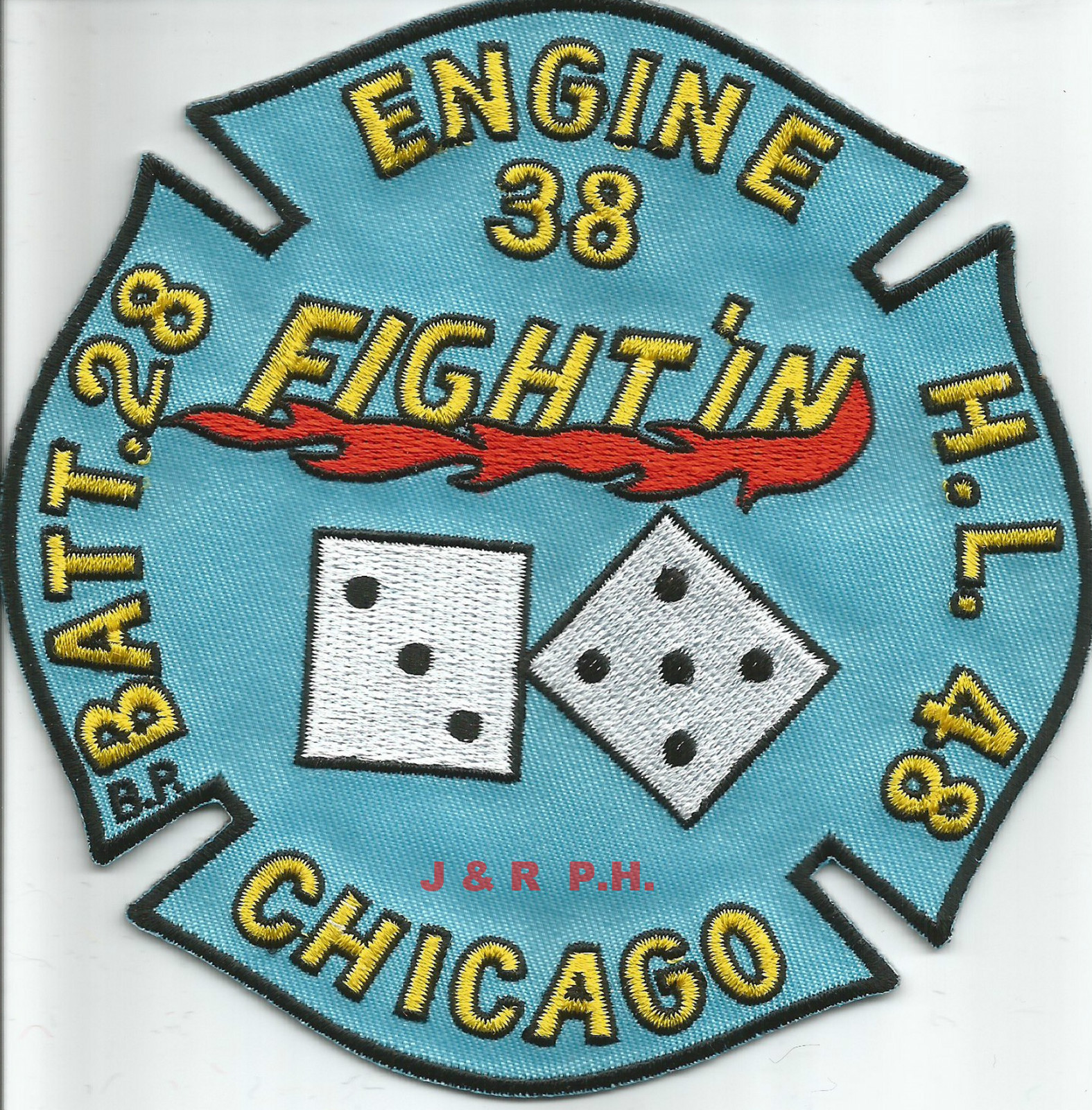 Chicago  Engine-38 / H.L.-48 "Fight'n 38 - Dice" light, IL (5" x 5") fire patch