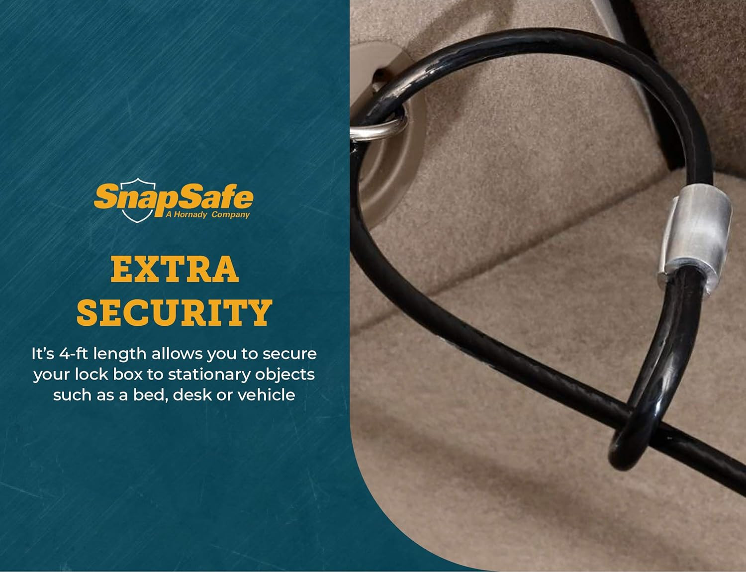 Snapsafe Replacement Cable for Lock Boxes and Portable Gun Safes, Model 75280