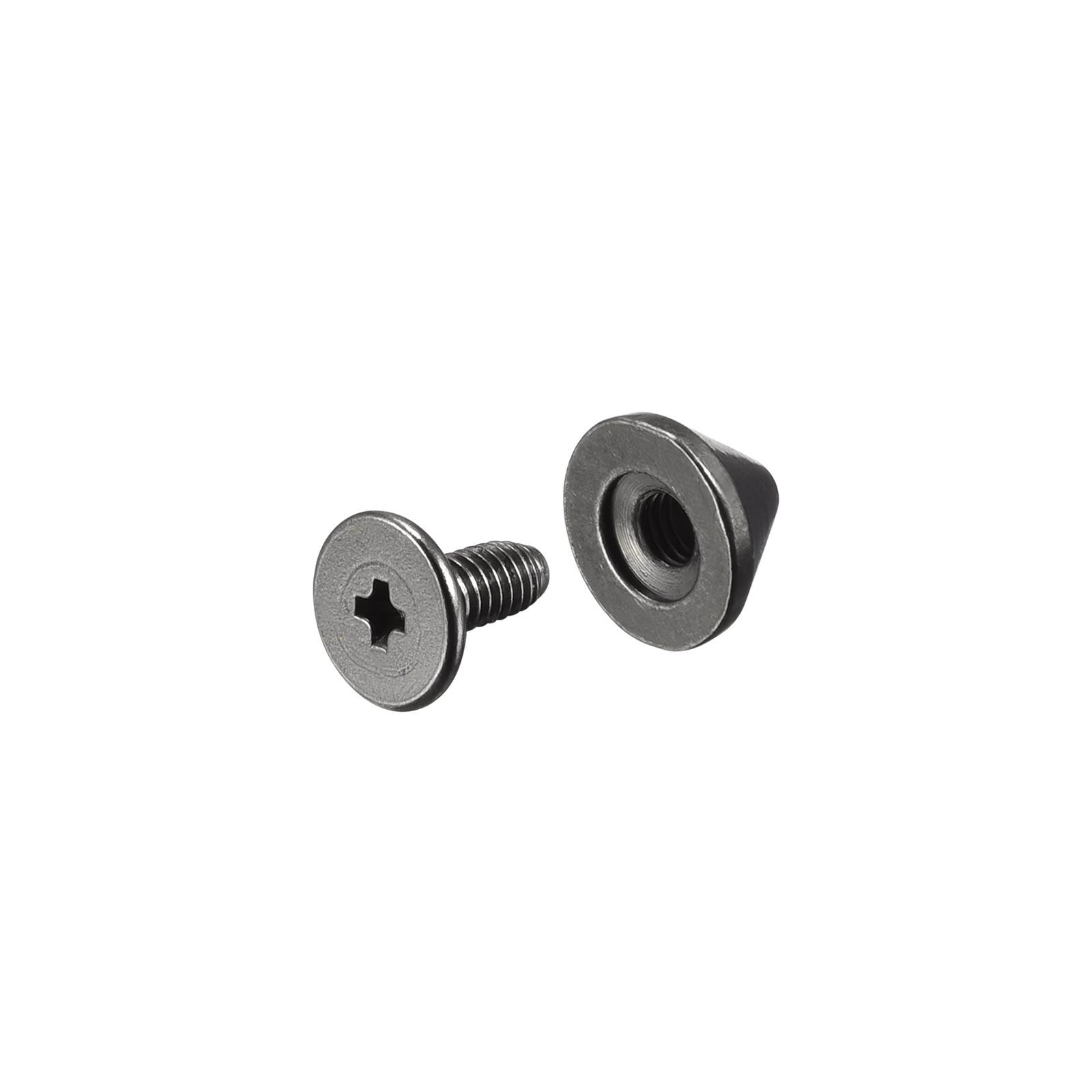 9x6mm Screw Back Rivets, 30 Sets Solid Leather Studs for DIY Black