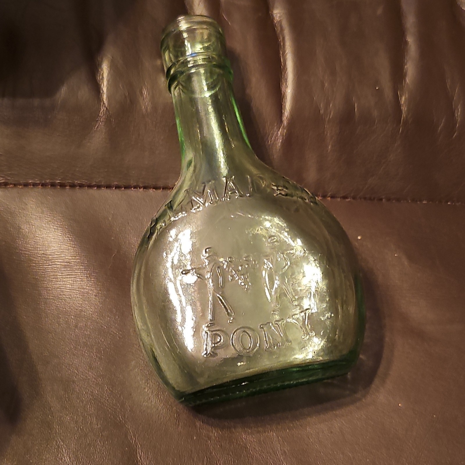 Alameda Point Clear Glass Liquor Bottle 4 oz Embossed Vintage Modern Collectible