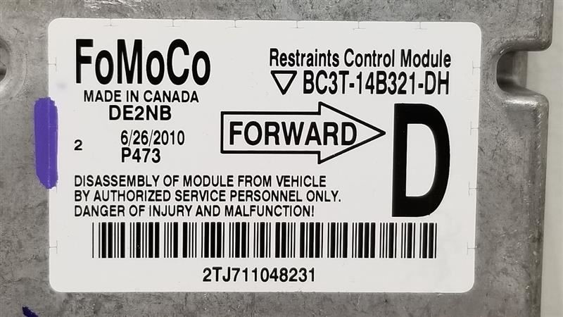 11 FORD F350 SD SRS RESTRAINT CONTROL MODULE BC3T14B321DH