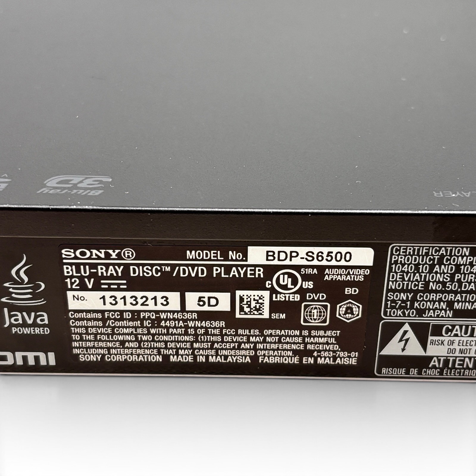 Sony BDP-S6500 4K Upscaling 3D Wi-Fi Blu-ray / DVD Player Bundle