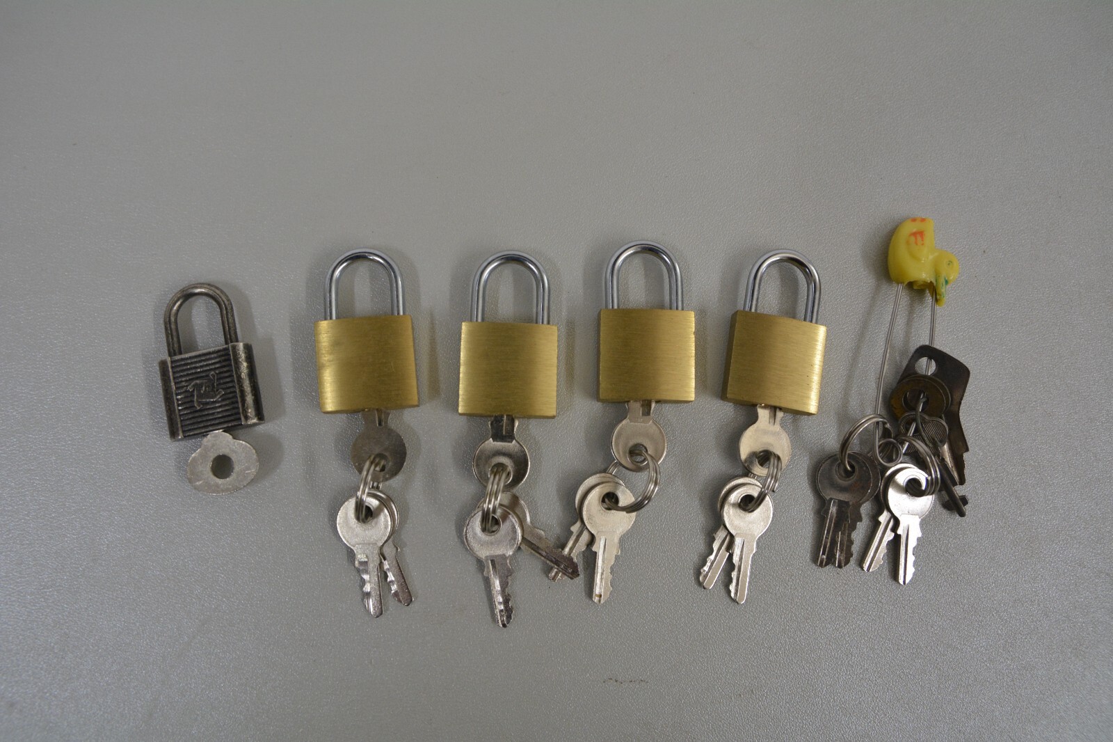 4 Mini Brass PadlockS WITH 3 KEYS , PLUS XTRA    "Tiny Zipper Box Luggage "