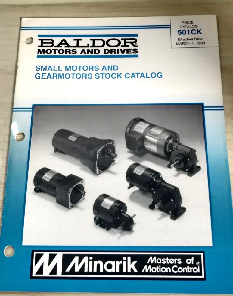 1993  ~  BALDOR  MOTORS & DRIVES (Minaret) Price Catalog  501CK  C1