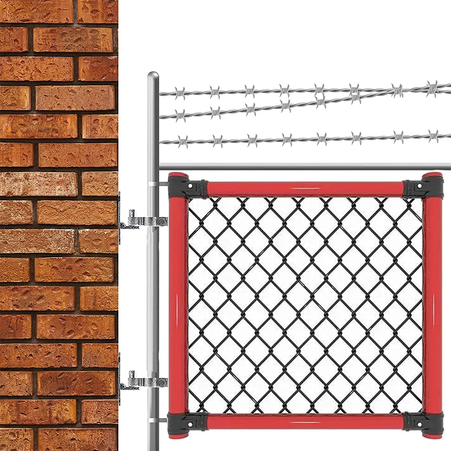 2 Pack 1-5/8Inch Chain Link Fence Frame Gate Post Hinge/Galvanized Steel Zinc Pl