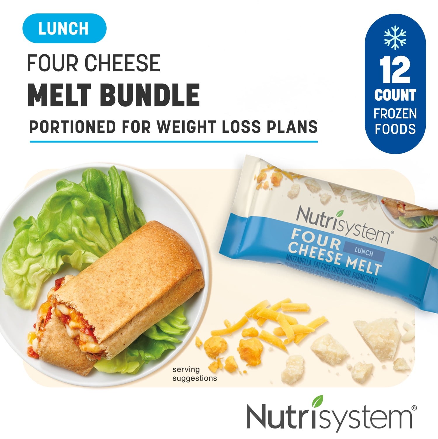 Nutrisystem High Protein Four Cheese Lunch Melt, 14g Protein, 12 Count