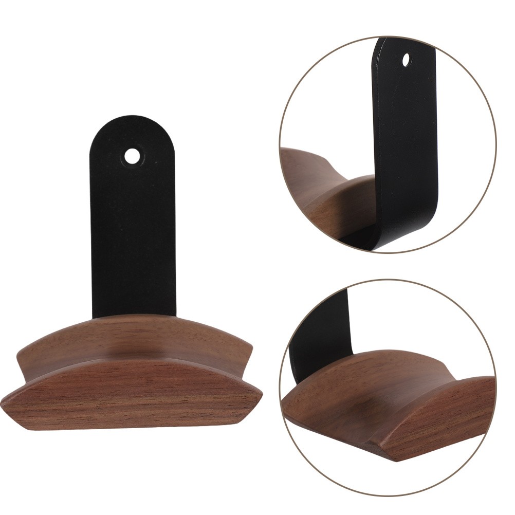 Headset Stand: Wood Headphone Wall Hanger - Space-Saving Headset Stand For