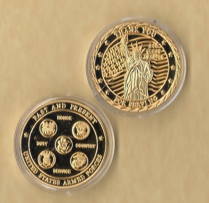 United States Armed Forces Thank You For Serving GOLD Challenge Coin