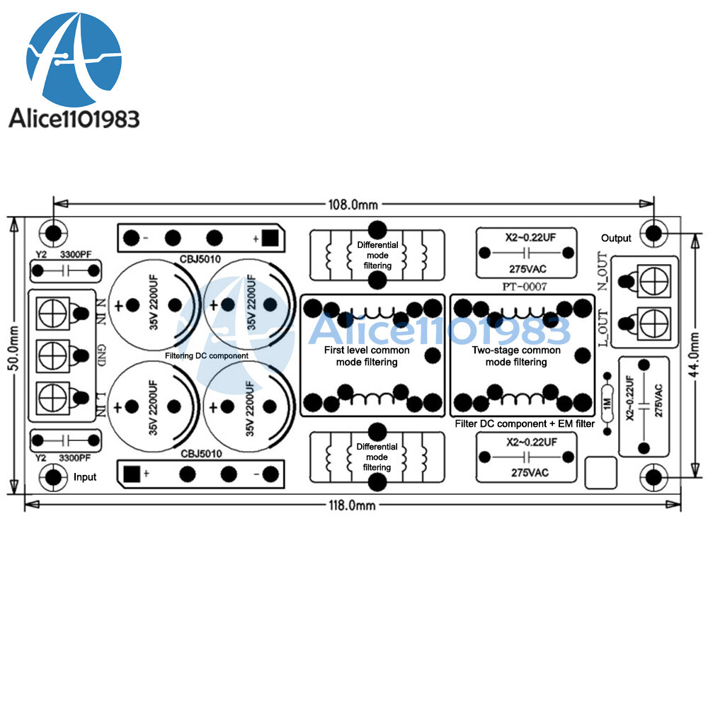 4A/10A/20A Power Filter EMI Module Audio Amplifier High Frequency Filter Board