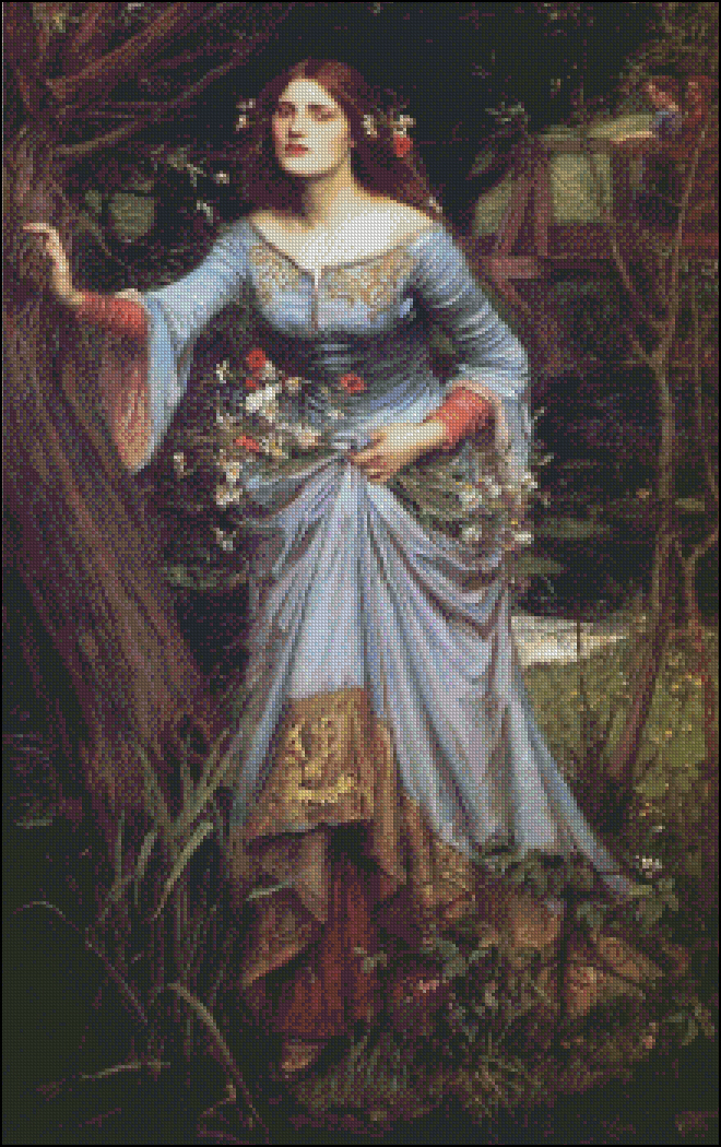 Needlework DIY Counted Cross Stitch Chart 14 ct-Ophelia