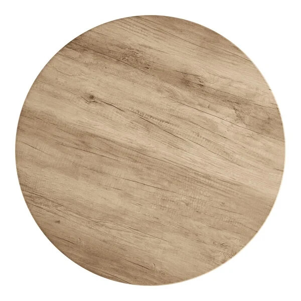 42'' Round Restaurant Table Top with Gray Wood Laminate Top Finish