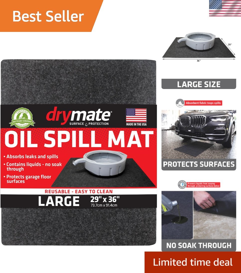 Oil Spill Mat 29" x 36",  Absorbent Oil Pad, Reusable, Washable, Durable, Wat...