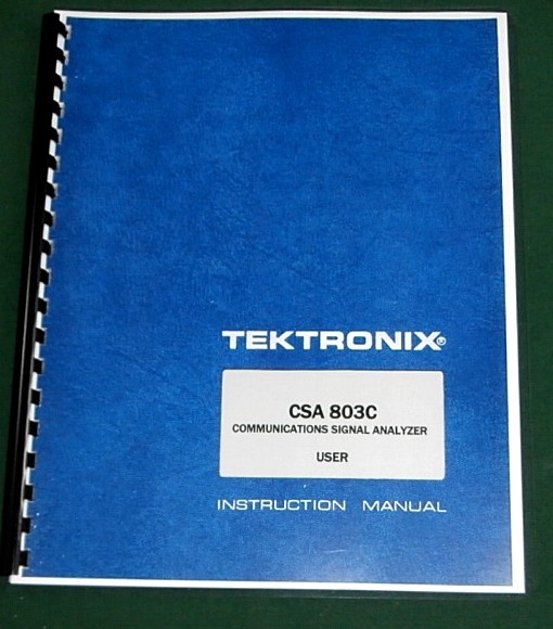 Tektronix CSA 803C User Manual: Comb Bound & Protective Covers