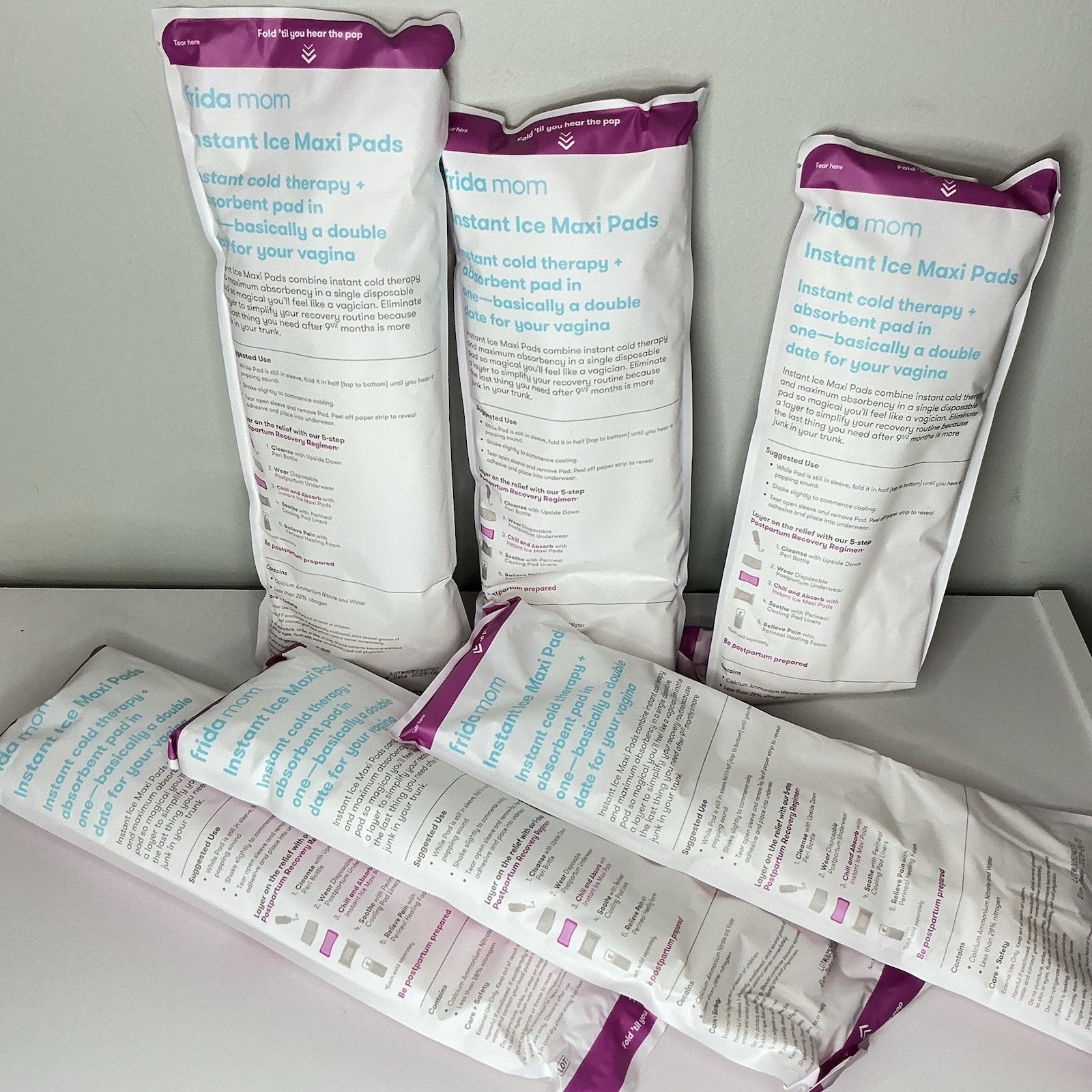 Lot Of 6 Frida Mom Instant Ice Cold Therapy Absorbent Maxi Pads