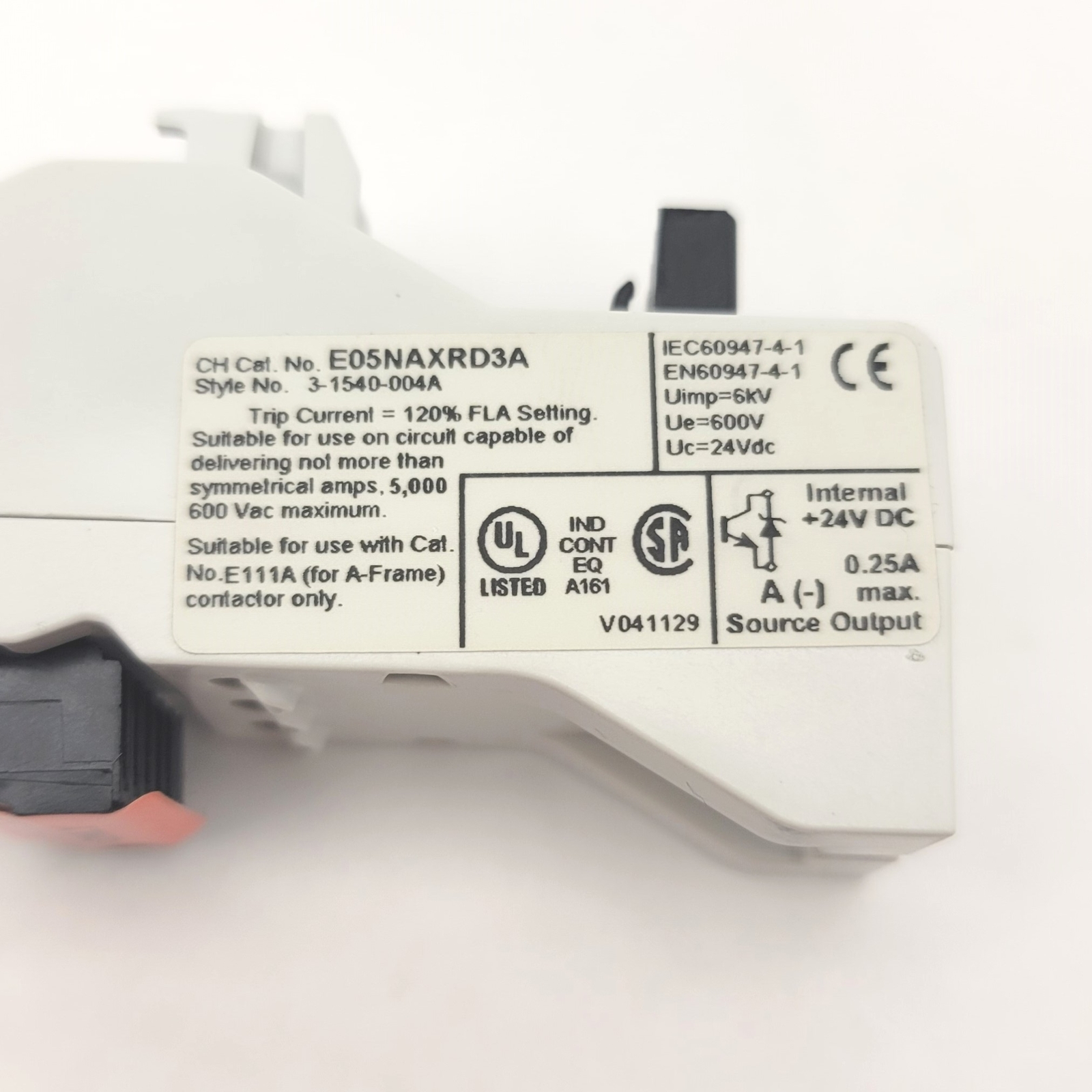 Eaton E05NAXRD3A IEC Solid State Overload Relay Size A, 2.8-9.0A, 24VDC, 3-Pole