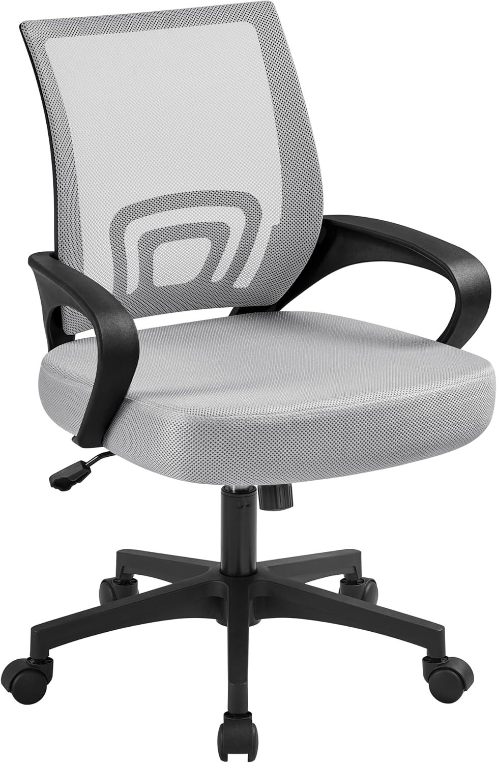 Adjustable Mid Back Computer Chair with Rolling Wheels - Supportive & Stylish