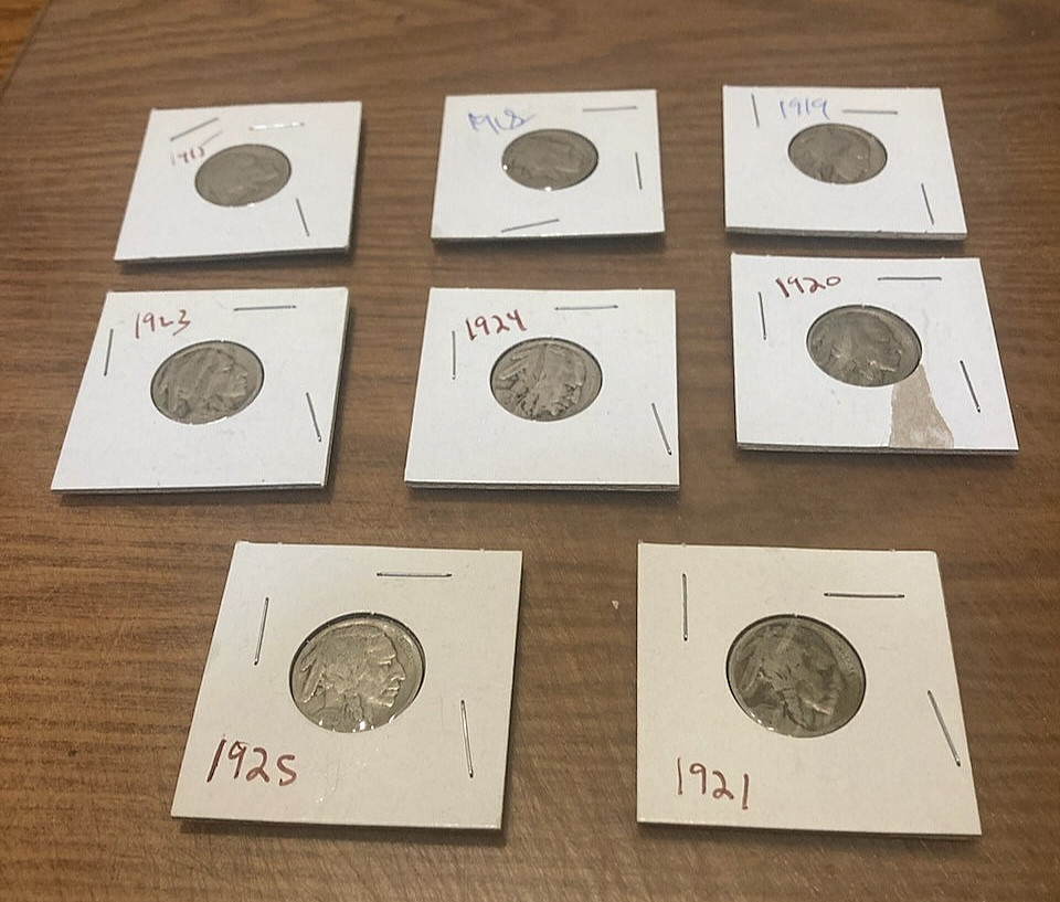 Instant fill in collection of 8 Buffalo Herd Nickels & bonus coins added always