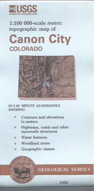 USGS 1:100,000 edition topographic map Canon City Colorado
