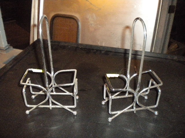 Lot 2 chrome table-top sauce caddie - for any bar / restaurant - NEED THIS SOLD