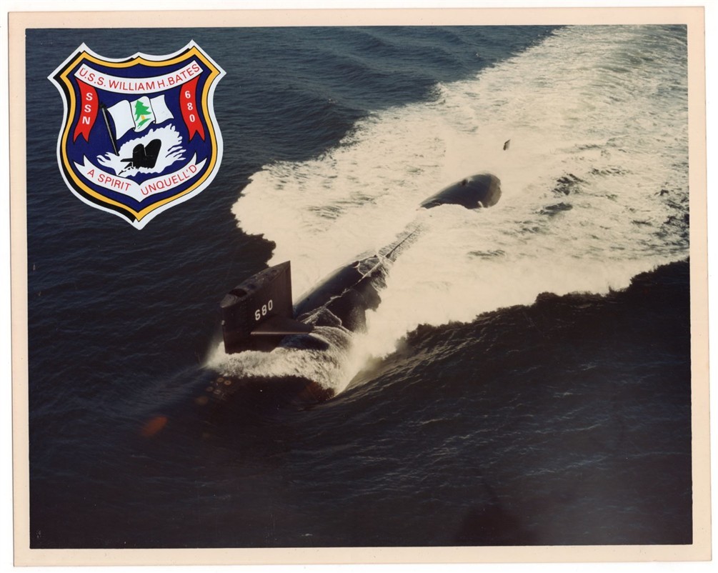 1980s US Navy Attack Submarine SSN-680 USS William H. Bates 8x10 Original Photo