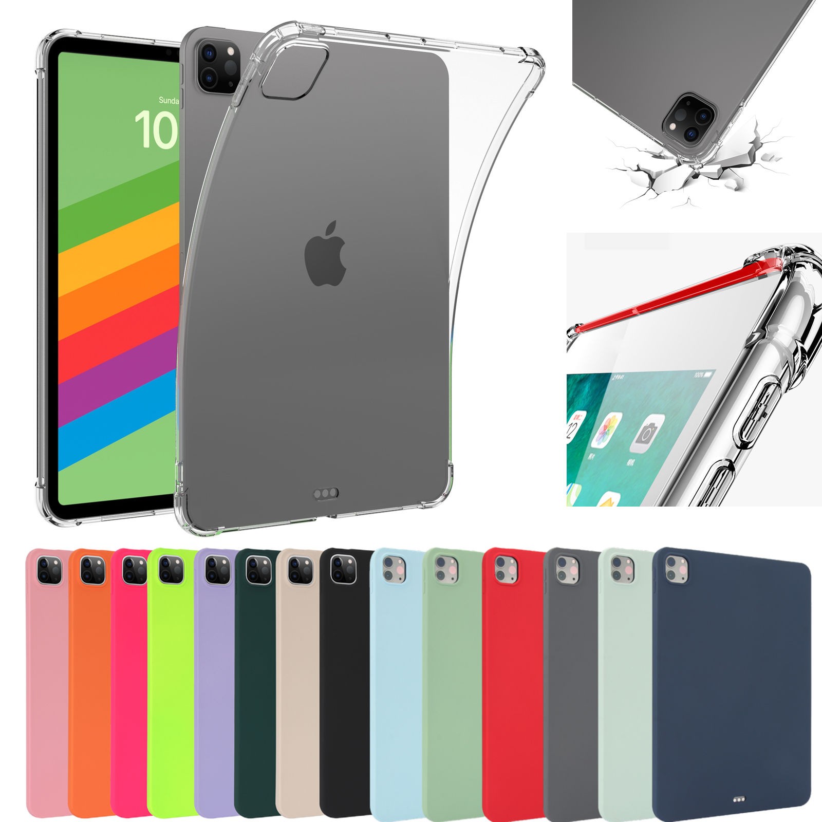 For iPad Pro 13 2025 (M5) Shockproof Ultra Clear Soft Flexible TPU Silicone Case