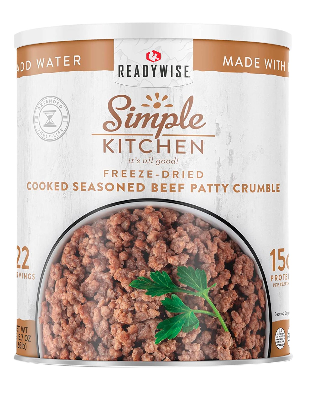 ReadyWise Simple Kitchen Seasoned 22 Servings - Beef Patty Crumble