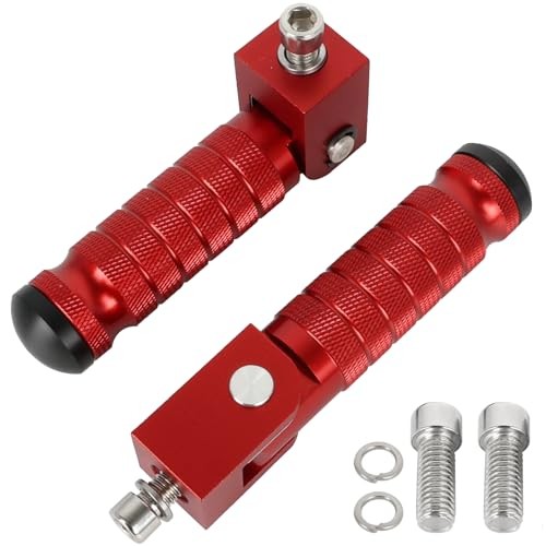Motorcycle M8 Universal Foot Pegs CNC Foldable & Anti-Skid 90 Degree Black