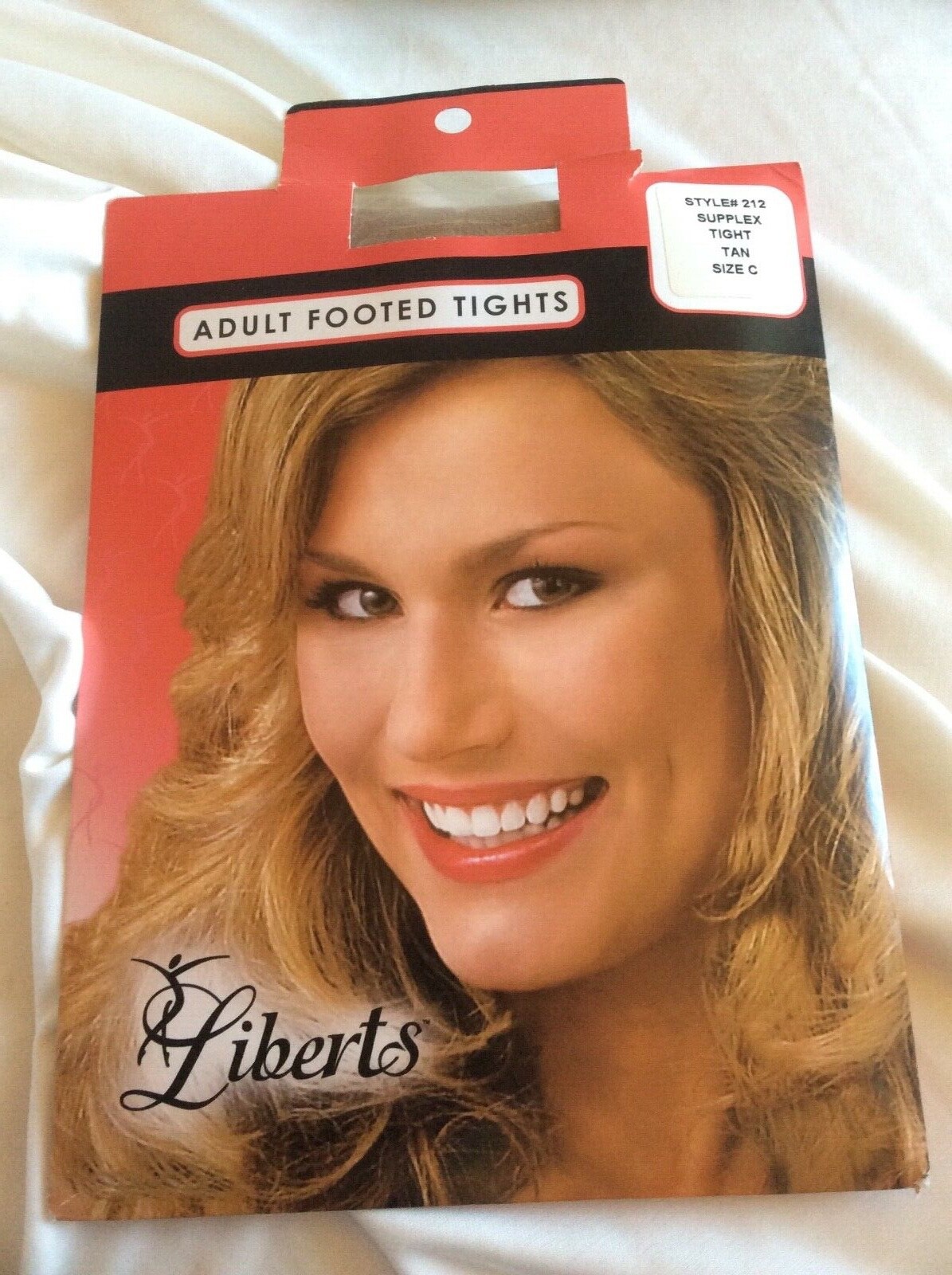 Liberts Adult Footed Suplex Tights Tan C Style 212 Vtg USA Made Nylon Spandex