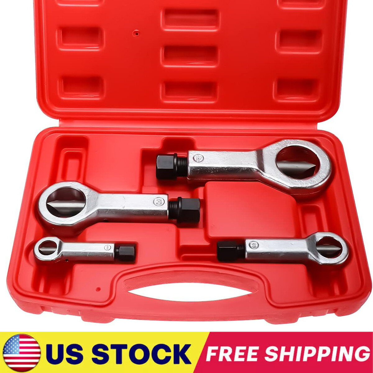 4pcs Nut Splitter Tool Broken Damaged Stuck Remover Puller Corroded Split Set 40