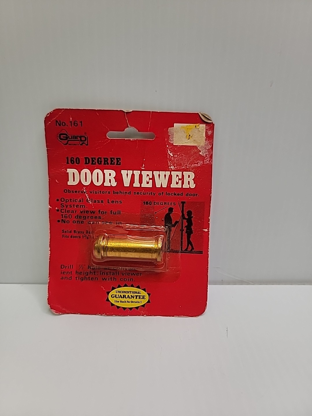 NOS Guard Security 160 Degree Solid Brass Door Viewer Peep Hole No. 161