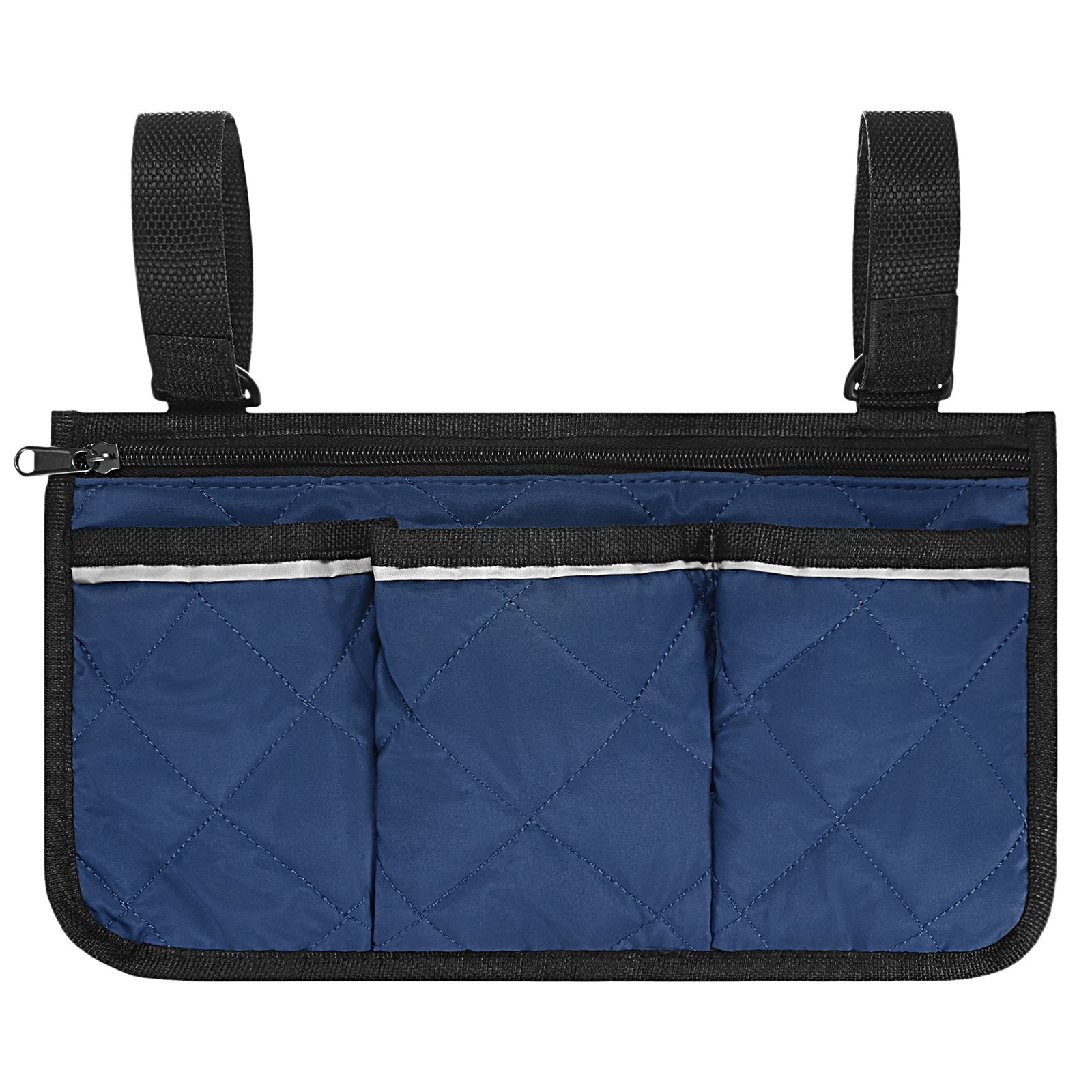 1-Pack Beach Chair Armrest Bag, Reflective Strip Chair Organizer [Dark Blue]
