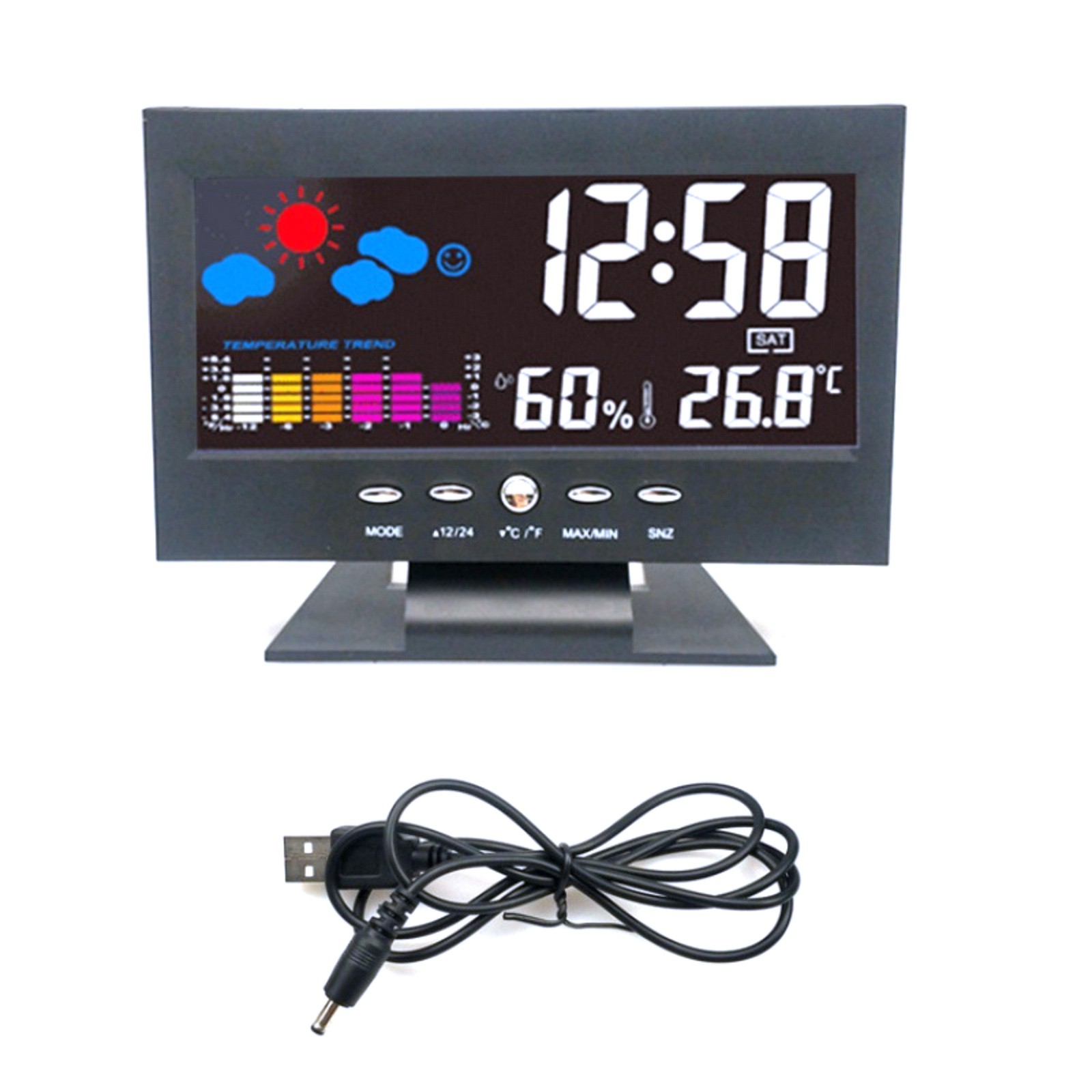 Replacement Digital Alarm Clock Snooze Calendar Thermometer Hygrometer Display