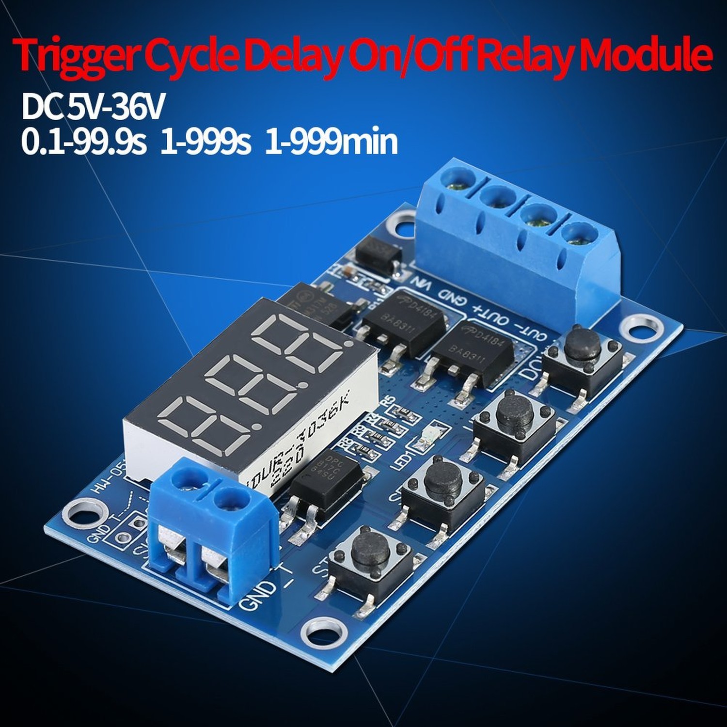 Time Relay, DC 5V-36V Trigger Cycle Delay Timer Switch Turn On/Off Relay Modu...