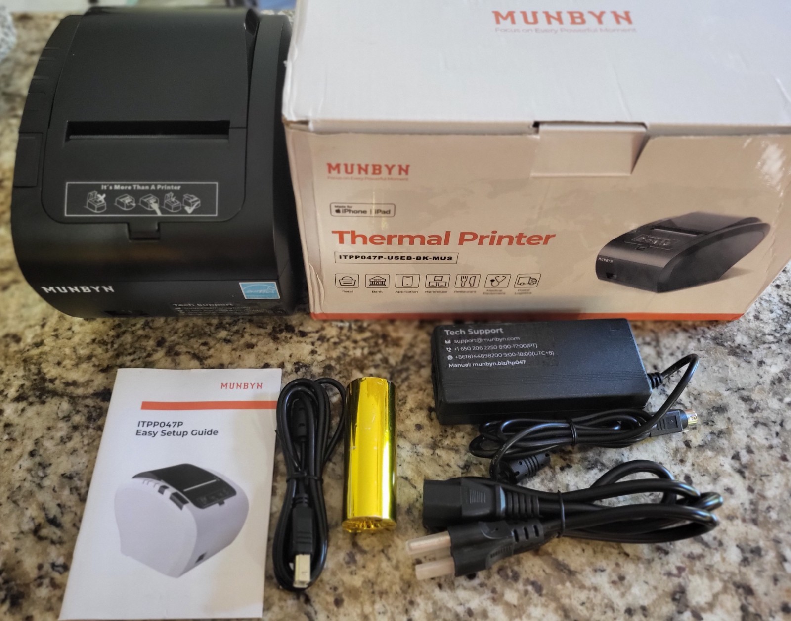 MUNBYN ITPP047P Thermal Receipt Printer USB WiFi 79mm Print Width