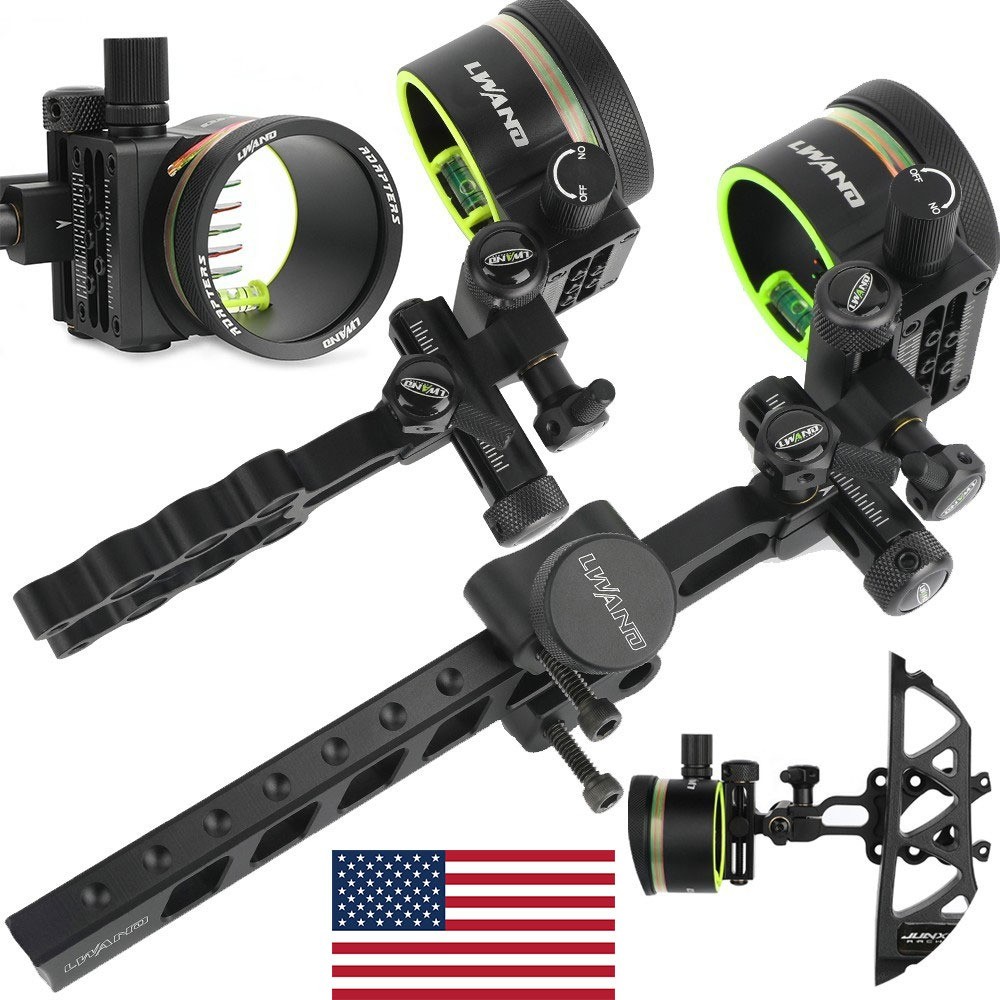 Archery Bow Sight 0.019'' Fiber Adjust Compound Bow Hunting Target Shooting RH